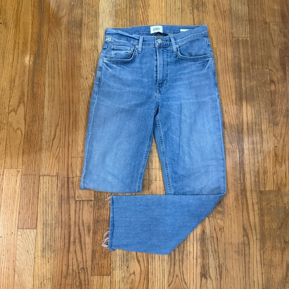 Citizens of Humanity Isola WOmens Size 26 High Rise Straight Crop Jeans Raw Hem